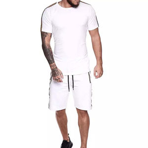 2024 gros personnalisé été nouveauté Polyester Jogging vêtements de sport survêtement de gymnastique et court 2 pièces Shorts hommes t-shirt ensemble - Product Image 3