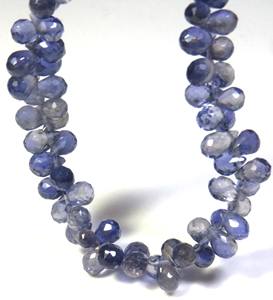 ลูกปัดไอโอไลต์สีน้ำเงินทรงหยดน้ำขนาด 6-8 มม. ลูกปัดไอโอไลต์ทรงหยดน้ำสำหรับงาน DIY พลอยไอโอไลต์ธรรมชาติแบบเม็ดเดี่ยว ความยาว 9 นิ้ว ราคาโรงงาน - Product Image 4