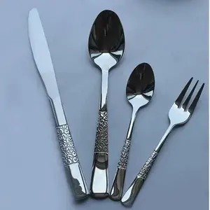 Ensemble de couverts en acier inoxydable de haute qualité avec finition dorée, parfait pour la maison et les accessoires de mariage, ustensiles de cuisine de luxe - Product Image 6