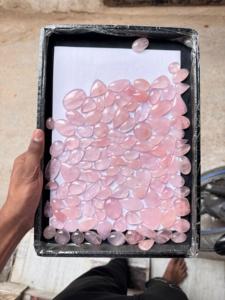 Lot de pierres précieuses en quartz rose naturel de haute qualité, lot de cabochons en quartz rose, pierre précieuse de guérison, cabochon en quartz naturel - Product Image 3