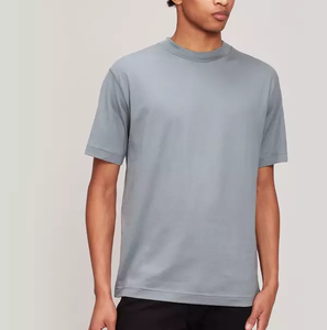 T-shirt personnalisé de haute qualité pour hommes grande taille à col montant-100% T-shirts respirants vierges à épaules tombantes de luxe en coton lourd - Product Image 6