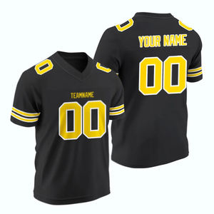 Camiseta de fútbol americano de equipo deportivo para hombre, conjunto de uniforme transpirable de manga corta con cuello en V, camisetas de talla grande - Product Image 1