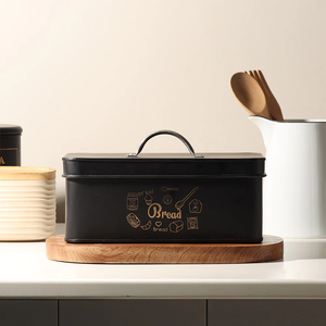 กล่องขนมปังโลหะสีขาวที่มีที่จับ "ขนมปัง" ในสคริปต์สีแดงมีจำหน่ายในราคาขายส่ง - Product Image 4