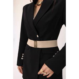 Ceinture élastique pour femme avec boucle de verrouillage, ceinture pour veste, ceinture pour chemise, ceinture pour robe - Beige - Product Image 2