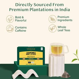 VAHDAM, Chamomile Mint Citrus Green <b>Tea</b> Bags (30 Count) - Product Image 3