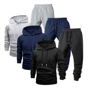 Conjunto Deportivo Casual Estampado de Algodón Grueso de Corte Regular, 360 Gramos, Sudadera con Capucha y Pantalones de Chándal Unisex - Product Image 2