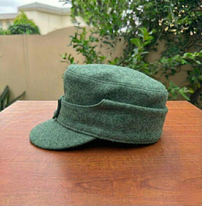 Casquette de terrain allemande M43 de la Seconde Guerre mondiale, laine verte Panzer - Product Image 3