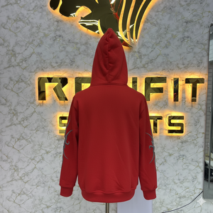 Etiqueta privada logotipo personalizado más demandado Red Puff Sudadera con capucha con cremallera Impreso hecho en fábrica precio barato sudaderas con capucha hombres sudaderas con capucha - Product Image 2
