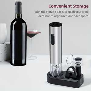 Sacacorchos Eléctrico Inalámbrico 5 en 1 con Base Redonda de Acero Inoxidable, Incluye Batería, Plástico, Logotipo Personalizable Comprar - Product Image 6