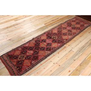 Vintage Turkish <b>Runner</b> Rug 2.7x11.7 ft, Herki <b>Red</b> Wool Rug - Product Image 2