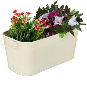 Maceta de flores de Metal galvanizado ecológica Popular con mango de forma ovalada Vintage clásico para jardín, hogar, Patio, decoración de oficina - Product Image 5