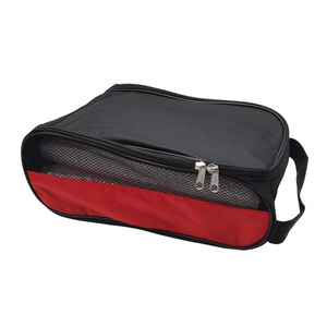 Práctico mango al aire libre bolsa de zapatos de golf poliéster ecológico con ventilación de malla para un mejor flujo de aire cremallera y cierre de cuerda - Product Image 1