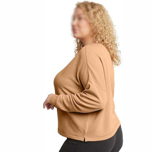 Sweats à capuche en coton lourd pour sweat-shirt pour femme Technique d'impression brodée grande taille hiver motif solide Service OEM ODM - Product Image 3