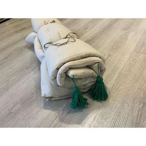 Manta de Picnic Ecológica de Algodón Orgánico Crudo de 60x150cm, Cubierta para Sofá con Borlas - Product Image 6