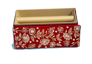 Boîte à bracelets de mariage de qualité exportée Boîte de rangement dorée pour cadeau de broderie et boîte décorative en 2024 - Product Image 2