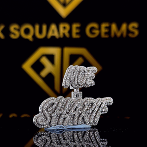 Custom Letter Hip Hop Pendant, Custom Your Letter, Men's Hip Hop <b>Number</b> Pendant, Moissanite Pendant, Ice Out Hip Hop Jewelry - Product Image 3