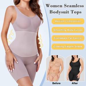 Combinaison moulante pour femme à taille haute, contrôle du ventre, lifting des fesses, respirante, séchage rapide, une pièce, short, body sculptant - Product Image 5