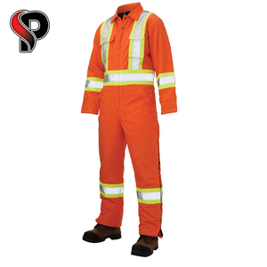 Traje de seguridad vial de alta visibilidad personalizado OEM al por mayor, mono reflectante, ropa de trabajo de construcción, ropa FR, mono ignífugo - Product Image 1