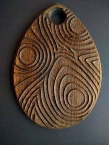 เขียงไม้ที่มีเส้นแนวตั้งและลายเพชรถาดสำหรับตกแต่งห้องครัวเขียงทำด้วยมือ - Product Image 4