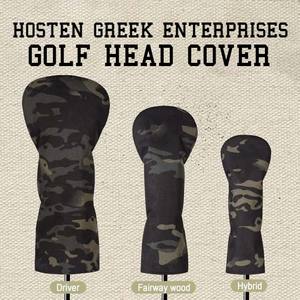 Camo Design OEM ODM Service Custom Made High Quality Pu Leather Durable Elastic Self-Fixing Closure Golf <b>Head</b> <b>Covers</b> Custom - Product Image 4