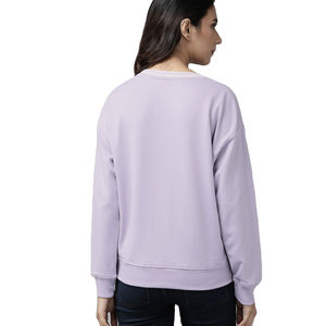 Sweat-shirt long à col rond en molleton chaud avec motif tie-dye sur le devant et doublure douce pour hommes et femmes, confort hivernal et tenue décontractée - Product Image 5