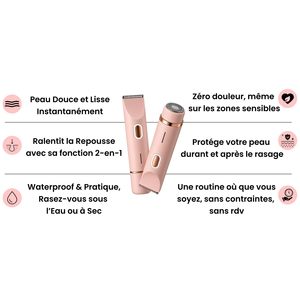 Rasoir électrique pour femme rechargeable par USB, étanche IPX7, pour le maillot de bain, les jambes, les aisselles, la zone intime, l'épilation des poils du nez et du corps - Product Image 1
