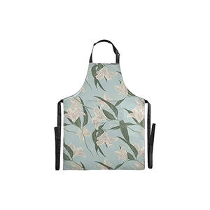 Delantal de cocina de diseño personalizado de material de algodón 100% Tira ajustable superventas a bajo precio - Product Image 2