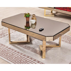 Ensemble de salle à manger de luxe moderne, finition bronze et argent, mobilier entièrement miroir, style élégant - Product Image 4