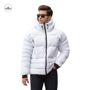 Chaqueta acolchada de burbujas para hombre, chaqueta de plumón brillante con logotipo personalizado, abrigos de plumón de la mejor calidad OEM con logotipo para hombre - Product Image 3