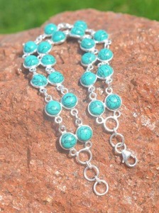 Handmade Classical <b>Bracelet</b> 925 Solid Silver Jewelry For <b>Women</b> 925 Sterling Silver Turquoise Gemstone Boho Style <b>Bracelet</b> Gift - Product Image 3