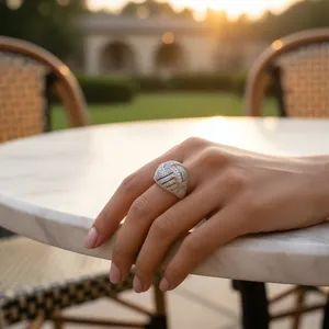 Anillo de plata 925 con cúpula de cristal para mujer - Opción de regalo - Product Image 1