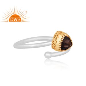 Best Selling Fine Sterling Silver Natural Smoky Quartz Gemstone <b>Adjustable</b> <b>Ring</b> Custom Jewelry For Women Gift For Her - Product Image 3