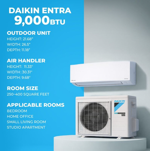 En stock, prêt à être expédié Daikin ®   Système de pompe à chaleur murale monozone 9 000 BTU Entra 18 SEER2 Mini-Split R32 |   230V - Product Image 2