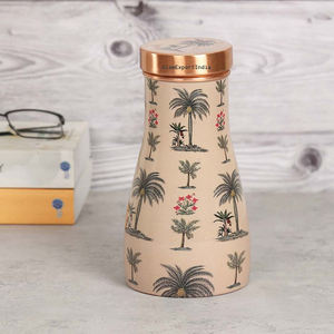 Botella de agua de dormitorio de diseño único de calidad impresionante, botella a prueba de fugas de cobre puro 100%, diseño impreso personalizado para Yoga, gimnasio, propósito - Product Image 1