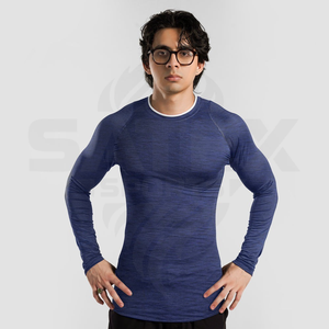 เสื้อรัดกล้ามเนื้อระบายอากาศได้ดีพิมพ์โลโก้ตามสั่ง มองเห็นได้ชัดเจน สำหรับ MMA ยิวยิตสู ยูโด กราปลิง BJJ พร้อมป้องกันรังสียูวี UPF50+ แห้งเร็ว - Product Image 1