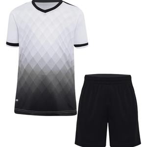 ชุดเสื้อฟุตบอลแขนสั้นผู้ชาย ชุดฟุตบอลผู้ใหญ่ เสื้อฟุตบอลเด็กชายสีน้ำเงิน ปรับแต่งชื่อและหมายเลขได้ - Product Image 2