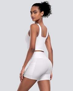 Soutiens-gorge de sport pour femmes 5 paquets-Débardeurs d'entraînement à la palangre à col carré Camisole de yoga rembourrée avec coussinets intégrés - Product Image 3