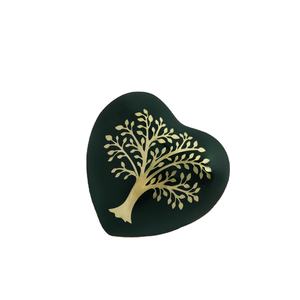 Urne coeur vert-Mini urne souvenir coeur de cendres humaines-fabriqué à la main petite urne arbre de vie en forme de coeur-Honore votre bien-aimé - Product Image 1