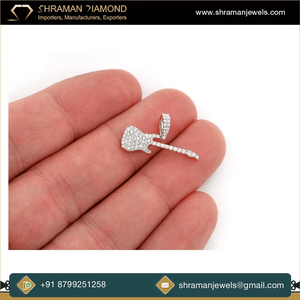 Joyería de Moda de Lujo de Primera Calidad, Guitarra Eléctrica de 0.33 Quilates, Colgante de Diamante Natural en Oro de 14K, Regalo para Hombre o Mujer - Product Image 3