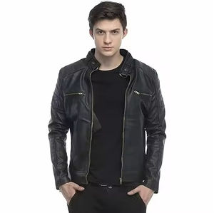 Chaqueta de Cuero Genuino para Hombre, Venta al Por Mayor Directa de Fábrica, Paquistán, Invierno, Transpirable, Elegante, Nueva Llegada, OEM, Ropa Exterior de Cuero - Product Image 3