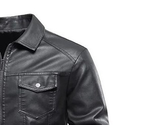Veste en Cuir pour Homme avec Fausse Fourrure en Toile Durable Classy Vintage - Product Image 5