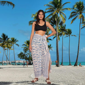 Handmade Lightweight Summer Cotton <b>Sarong</b> Hand Block Printed Perfect <b>Beach</b> Wrap Scarf Women's Swimwear Cover-Up Gift for Her - Product Image 4