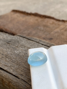 พลอยคาโมชอนสี9.03กะรัตและพลอยสีฟ้าสวยทรงวงรีทำเครื่องประดับอัญมณีสีขาววาวลูกปัดหลวม - Product Image 4