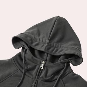 Sudadera con Capucha Negra Personalizada de Alta Calidad, Nueva Colección 2026, Sudadera con Media Cremallera para Hombre, Estilo Deportivo, Algodón de 350 g/m² - Product Image 2