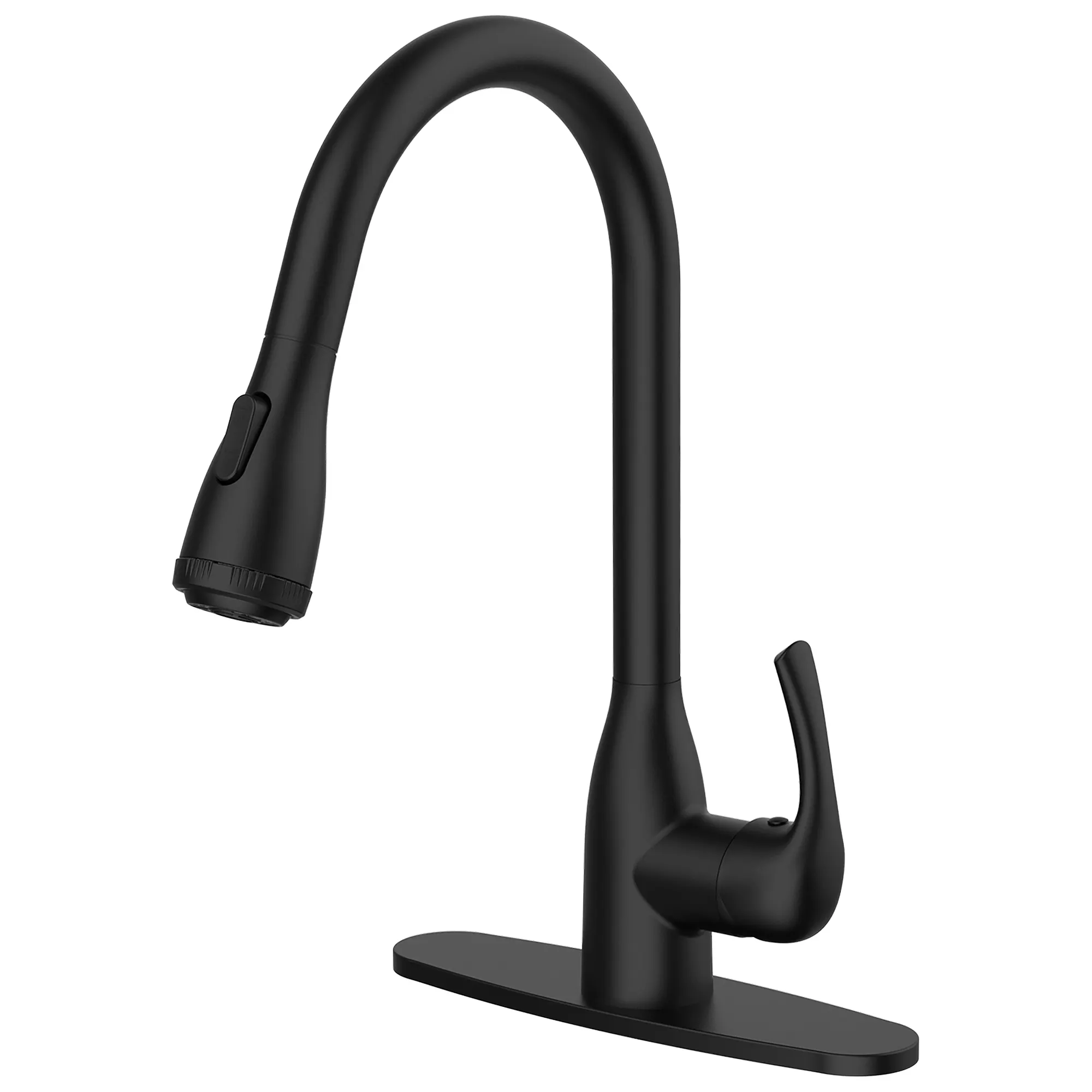 Kitchen Sink Faucet with Pull Out Sprayer Black,Stainless Steel High Arc Kitchen Sink Faucet, 3 Way Setting Single Hand