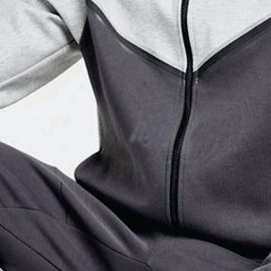 OEM diseño 69% algodón 31% poliéster gris hombres Tech polar chándal con cremallera completa Sudadera con capucha Joggers pantalones de chándal - Product Image 4