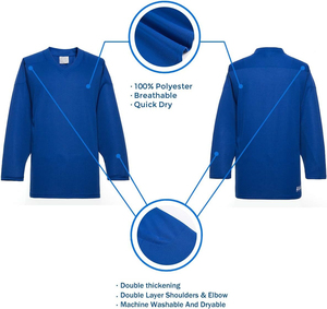 เสื้อเจอร์ซีย์เล่นฮ็อกกี้น้ำแข็งแบบมืออาชีพผ้าแห้งเร็วทำจากโพลีเอสเตอร์ทนทานงานตามสั่ง - Product Image 5