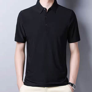 Nouveau design de t-shirt de golf pour homme, léger, infroissable, respirant, en tissu mélangé polyester/coton, extensible, imprimé uni - Product Image 3