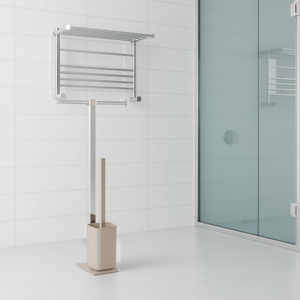 Columna de inodoro Rainbow Chrome Light Dove Grey WC RA32 66 Gedy con soporte para escobilla de inodoro 25.7x16x58.8cm - Product Image 3