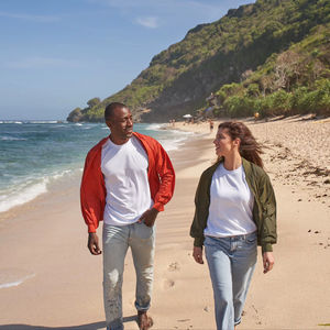 Veste bomber en laine légère Ultifresh, unisexe, imperméable, écologique, tissée, lavée, décontractée, fermeture éclair, finition décontractée - Product Image 2